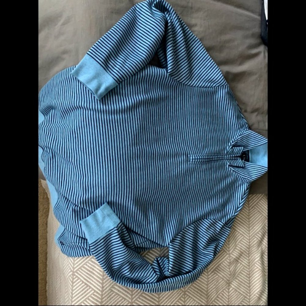 Chaps Striped Long Sleeve 1/4 Zip Pullover